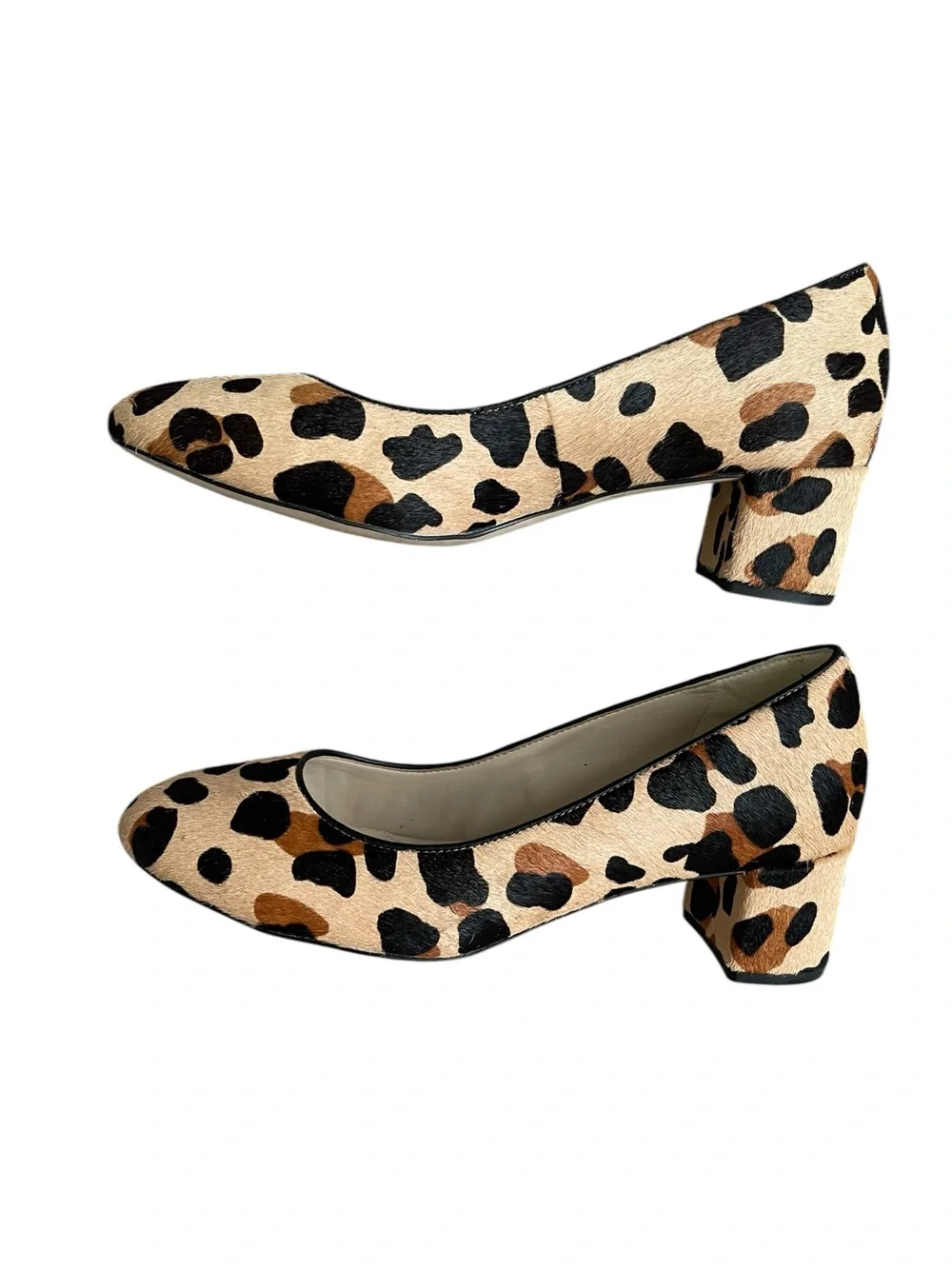 Cole Haan Lesli Calf Hair Pumps Women’s Size 7 Animal Print Block Heel